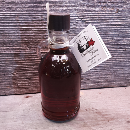 250 ml glass jug of 100% pure Canadian maple syrup