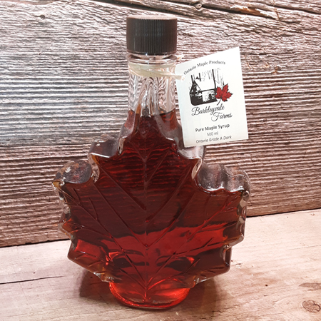 500 ml Maple Leaf Glass Bottle of 100% Pure Canadian Maple Syrup